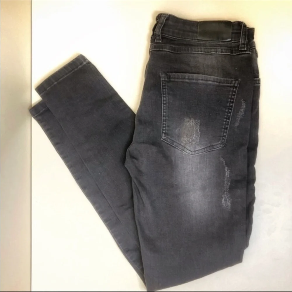 Anine Bing charcoal black distressed skinny jeans - Picture 4 of 8